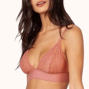NWT Lively The Crocheted Lace Bralette Matte Rose